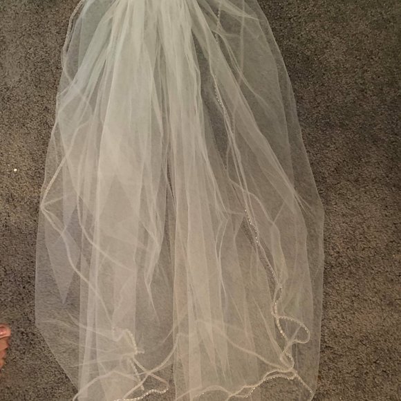 WEDDING DRESS, VIEL AND JEWELED BAND INCLUDED. - Picture 11 of 16